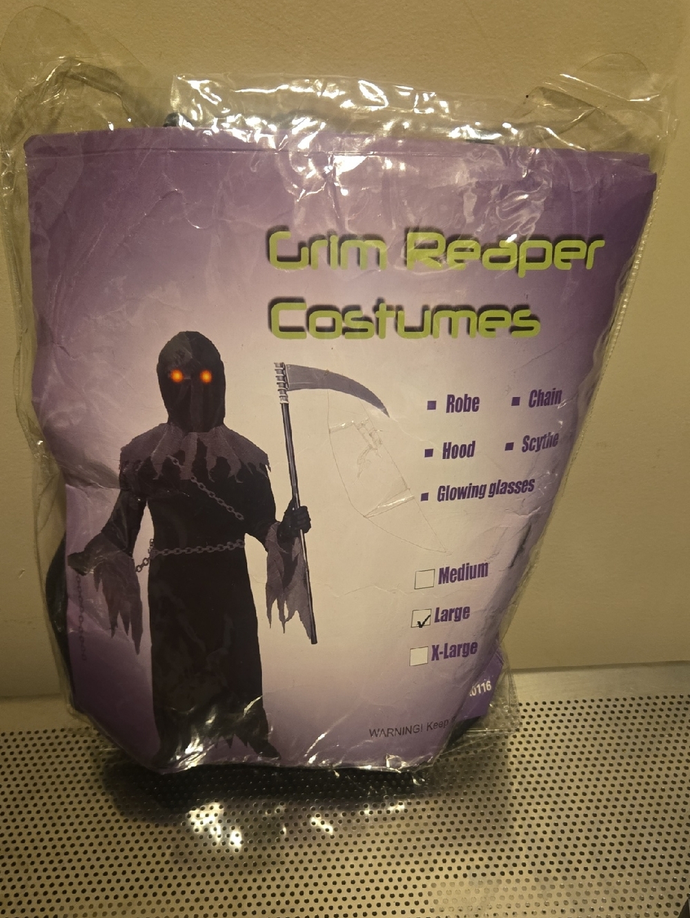 Grim Reaper Kids Costume - Large - Black